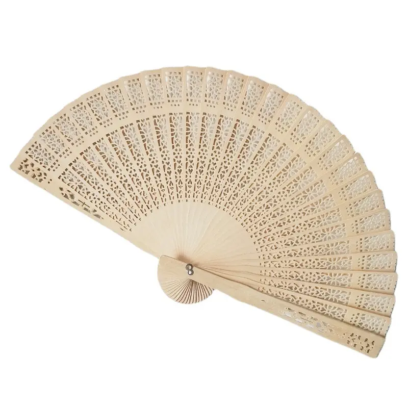 2022 Groothandel Hotel Bruiloft Souvenir Bamboe Handheld Fan Custom Houten Handventilator