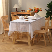Nouvelle arrivée Nappe en dentelle blanche et verte brodée pour la maison, les fêtes en plein air, les événements, la décoration de mariage