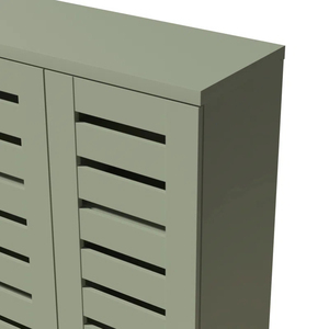 Scarpiera Moderna Verde in Legno, Armadio Portascarpe fino a 20 Paia con 3 Ante a Persiana, Vendita Diretta dalla Fabbrica - Product Image 2