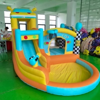 Château gonflable multifonctionnel pour usage domestique avec toboggan et piscine