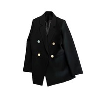 Nouveau Blazer Femme Tendance, Veste Unie Longue Style Coréen Élégant et Décontracté, Idéale pour le Bureau