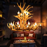 Lustre moderne de style nordique vintage 60W E14 en résine et métal, hauteur réglable, économie d'énergie, pour la maison et l'hôtel