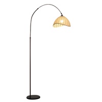 Lampe sur pied LED en fer de style Wabi-Sabi avec abat-jour en tissu, design vintage pour salon, chambre à coucher, coin canapé