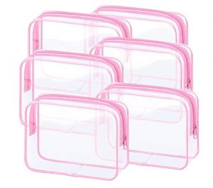 <b>Clear</b> Makeup <b>Bags</b> Bulk TSA Approved <b>Toiletry</b> <b>Bag</b> for Travel PVC Waterproof <b>Clear</b> Cosmetic Pouch with Zipper for Men and Women - Product Image 1