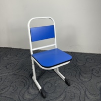 Offre Spéciale : Ensemble Table et Chaises en Bois pour École, Banc et Table de Formation Scolaire Revêtus de Plastique Bleu
