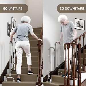 2-in-1 có thể điều chỉnh chiều cao cao cấp Walker rollator leo cầu thang hỗ trợ mía cho người già bề mặt phẳng tiêu chuẩn Walker leo - Product Image 2