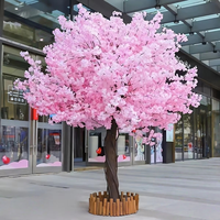 Arbre artificiel en plastique, fleurs de pêcher, cerisier, érable, imperméable, haute simulation, fait main, vente en gros, durable, pour la Saint-Valentin
