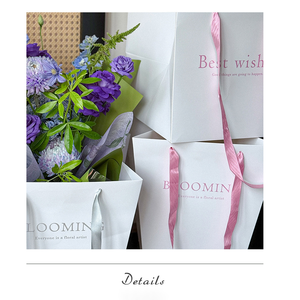 Bolsa de Embalaje para Flores Grandes, Diseño Nuevo, Personalizada, Cuadrada, OEM, Cajas para Floristas, Bolsa de Regalo para Floristería - Product Image 5