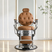 Vente en gros d'usine à bas prix chaise de salon de barbier à structure en métal argenté chaise de coiffure pivotante à pompe hydraulique à vendre