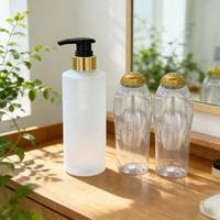 Bouteilles de luxe vides de 500 ml pour shampoing et après-shampoing, emballage PET pour shampoing, bouteilles blanches, noires, transparentes en plastique