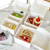 Boîte à gâteau personnalisée, boîte d'emballage alimentaire en carton blanc de qualité alimentaire avec insert pour cheesecake, mousse et pâtisserie à emporter