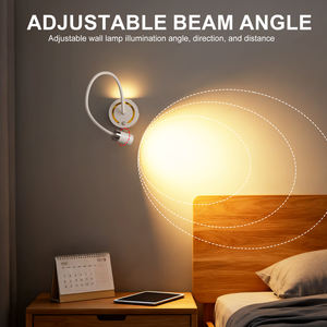 Lámpara de Pared Magnética Inalámbrica con Sensor de Movimiento, Ajustable, Recargable por USB, Táctil, Luz Nocturna LED para Dormitorio, Mesita de Noche, para el Hogar - Product Image 4