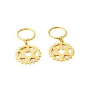 Pendientes de oro de alta calidad, acero inoxidable 316L, 24K, joyería