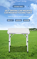 Table pliante d'extérieur en alliage d'aluminium avec extensions, table de pique-nique et de camping portable, design moderne