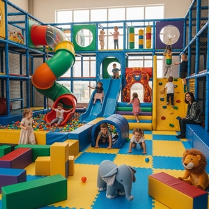 Large Kid <b>Indoor</b> Playground for Shopping Mall with <b>Slides</b>, Ball Pit and Climbing Zone - Product Image 1