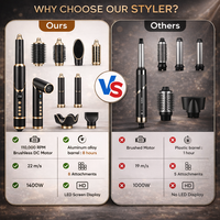Styler capillaire 8 en 1, brosse sèche-cheveux à haute vitesse, ionique négatif, pliable, outils capillaires à séchage rapide, styler à air chaud multi-professionnel