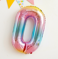 Cymylar 32 pouces dégradé couleur numéro ballon feuille dégradé couleur chiffres mariage bébé anniversaire orthographe Photo fête