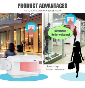 Sensor de Movimiento PIR con Detección Infrarroja, Timbre Inalámbrico para Puerta, Campanas de Visita, Alarma de Seguridad para el Hogar y Entrada de Vehículos - Product Image 2