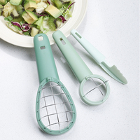 Multifunctionele keukenhulpmiddelen, avocado- en kiwi-snijder, -schiller, 3-in-1 creatieve fruitgereedschap accessoires