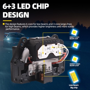 Sanvi LK83 Triple Laser Three Eyes 80w Bi Led Projector Lens 6000k H4 Auto Lighting System - Product Image 3