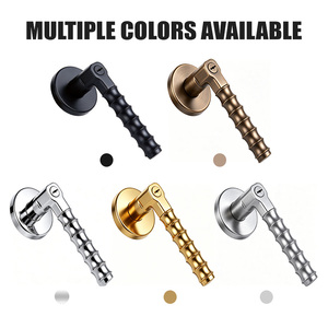 Tianyi Modern Matte Black Door Handle Lockset Ergonomic Wave Shape Lever <b>Key</b> Locking Antiskid Grip Security Interior Wooden Door - Product Image 2