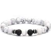 Bracelet en pierres naturelles TeoWai, perles de lave, œil de tigre, onyx noir, bracelet élastique de guérison pour hommes, bijoux empilables