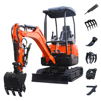 Livraison gratuite - Mini-excavatrice sur chenilles de 1,3 tonne avec moteur Kubota, certifiée CE EPA, pour ferme et jardin