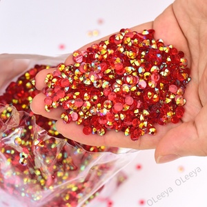 Oleeya Wholesale 85 Colors 2mm 3mm 4mm 5mm 6mm <b>clear</b> Bottom AB Crystal Stones Round Flatback <b>Resin</b> Rhinestone for DIY Crafts - Product Image 4
