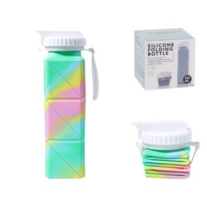 Silicone Folding Water Cup Outdoor Sports Square Portable Water Cup Food Grade with Straw Telescopic Cup Custom Logo - Product Image 4