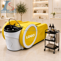 Tempat Cuci Rambut Elektrik dengan Pijat, Tempat Tidur Spa Kepala Berbahan Kulit PU, Tempat Tidur Spa Kepala dengan Uap, Tempat Tidur Pijat dan Keramas dengan Logo Kustom