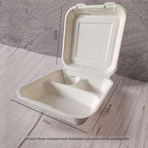 Caja desechable de bagazo sin BPA con tapa para llevar, ideal para sushi, repostería, postres, panadería, tiramisú, pasteles, queso y otros alimentos. - Product Image 6