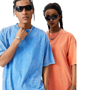 Camiseta Oversize Lisa para Impresión Digital, Estilo Vintage con Lavado Ácido, Unisex, Hombros Caídos, Algodón Grueso de Alto Gramaje - Product Image 4