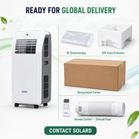 Climatiseur portable 24V DC R32 écologique 7000-12000 BTU, refroidissement/chauffage, compact, sur roues, silencieux, pour la maison et l'extérieur