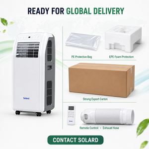 Climatiseur portable 24V DC R32 écologique 7000-<span class=keywords><strong>12000</strong></span> <span class=keywords><strong>BTU</strong></span>, refroidissement/chauffage, compact, sur roues, silencieux, pour la maison et l'extérieur - Product Image 6