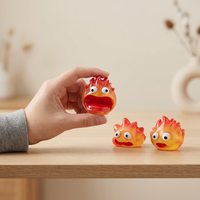 Mini figurines en résine Kawaii style anime, collection de visages émotionnels, cadeau surprise, figurines mignonnes de spirit d'incendie, décoration d'anniversaire