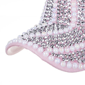Casquette de baseball pour femme tendance avec perles et strass, casquette bling-bling ornée de diamants, casquette <span class=keywords><strong>snapback</strong></span> personnalisée pour fille avec décoration de perles, Gorras - Product Image 6