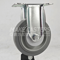 3 "4" 5 "Inch Vis M10 M12 TPR Roulettes Roues Moyennes Duty Roulement Bleu Gris Meubles Chariot Pivotant Frein Silencieux Personnaliser OEM