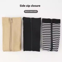 Chaussettes de compression de sport de haute qualité avec fermeture éclair Chaussettes hautes au genou
