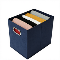 Boîte de rangement en tissu pliable avec deux poignées métalliques, organisateur à ouverture supérieure, boîte de rangement en tissu pliable