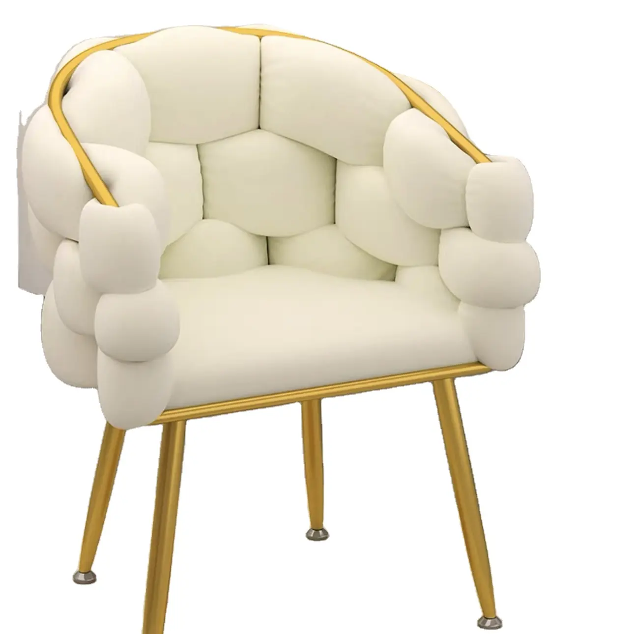 Cadeira de acento luxuosa moderna móveis para sala de estar sofá base de metal cadeira de veludo