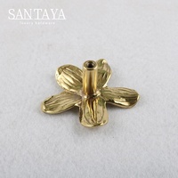 Poignées en laiton plaqué or poli Santaya, formes de feuilles et de fleurs, pour armoires de cuisine, tiroirs de chambre et meubles