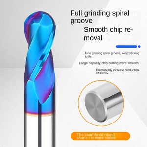 2 lưỡi 65 độ cacbua vonfram thép bóng cuối nhà máy đôi lưỡi r-cutter thẳng Shank ticn tráng <span class=keywords><strong>CNC</strong></span> ODM tùy chỉnh - Product Image 2