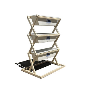 Jardinière <span class=keywords><strong>sur</strong></span>élevée en <span class=keywords><strong>bois</strong></span> écologique et légère pour balcon, jardin vertical à 3 niveaux avec système de drainage et indicateur de niveau d'eau pour patio - Product Image 5