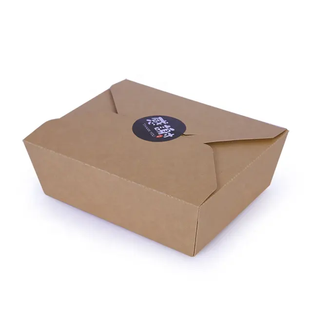 Bao Bì Giấy Kraft Dùng Một Lần Tùy Chỉnh Thức Ăn Nhanh Takeout To Go Box