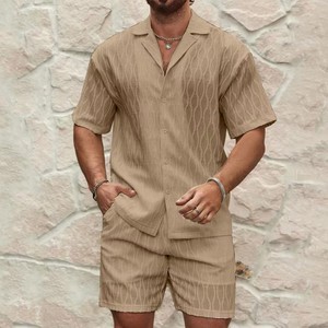 <span class=keywords><strong>Conjunto</strong></span> de Ropa Casual de Playa para <span class=keywords><strong>Hombre</strong></span>, Primavera, Transpirable, Estampado <span class=keywords><strong>Hawaiano</strong></span>, Camisa de Manga Corta, Pantalones Cortos, Tela de Velour, <span class=keywords><strong>Conjunto</strong></span> de Dos Piezas - Product Image 3