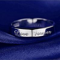Großhandel Hochzeit Einfache Liebe für immer Gravierte Frauen Männer Paar 925 Sterling Silber Versprechen Ringe für Sie