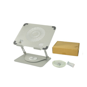 Nouveaux ventilateurs à lumière RGB, support pivotant pour ordinateur portable de jeu, hauteur réglable, rotation à 360 degrés, support pour ordinateur portable en acier et silicone - Product Image 5