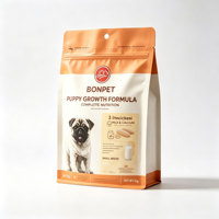 Sachet Doypack à fond plat en aluminium haute barrière, imprimé sur mesure, refermable, pour l'emballage d'aliments pour chiens et de friandises pour animaux de compagnie