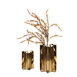 Venta Directa de Fábrica, Florero Decorativo Abstracto para el Hogar, de Acero Inoxidable, con Curva Ondulada, de Metal - Product Image 1