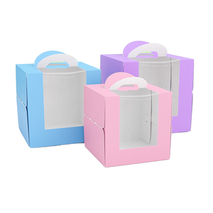 Boîte en carton ondulé multi-tailles en matériaux recyclés avec doublure en éponge estampée, fermeture magnétique et fenêtre pour emballage de gâteaux et pâtisseries - Product Image 2